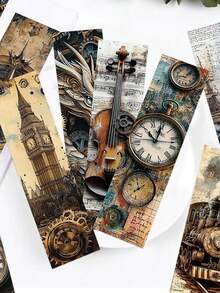 30pcs Steampunk Bookmarks: Exquisitely Designed Mechanical Clock-Style Metal-Look Paper Bookmarks-Perfect For Party Gifts, Rewards, And Holiday Presents - View 6