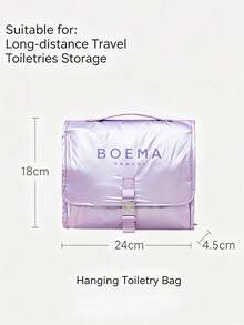 1PC Modern Minimalist Ins‑Style Nylon Rectangular Hanging Cosmetic Bag, Letter Print Buckle Closure, Hand‑Carry Hanging Multi‑Compartment Large‑Capacity Makeup Toiletry Organizer For Daily Home Use, Holidays, All‑Season Outings Perfect Gift Choice - Multicolor - View 14