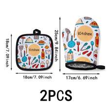 2/4pcs Blue And White Porcelain Print Thickened Kitchen Oven Mitts And Heat-Resistant Pads Set, Microwave Oven Baking Heat-Insulated Gloves, High Temperature Resistant - View 40