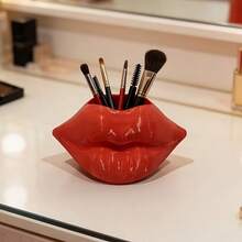 1pc Lip-Shaped Desktop Storage Ornament, Minimalist Portable Lip-Shaped Storage Box, Suitable For Home, Office, Bathroom, Wedding, Valentine's Day And Romantic Gift Occasions, Back To School Season - A - View 3
