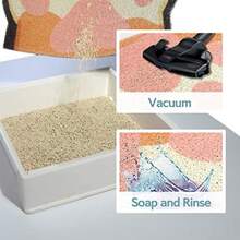 Cute Cat Litter Mat, Cat Litter Box Mat, Soft Touch, Easy To Clean, Non-Slip, Pet Supplies, White Paw Print - Multicolor - View 4