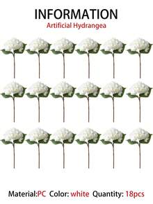 18/9/1pc White Artificial Hydrangea, Suitable For Wedding, Bridal Bouquet, Home Room Decor, Autumn Styling, Halloween, Party, Bedroom, Bathroom, Tabletop Decoration, Outdoor Scene, Back To School Theme, Wall Decor And Office - Multicolor - View 14
