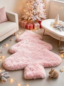 1 pieza Alfombra de árbol de Navidad rosa y esponjosa, decoración navideña, regalo de Navidad, alfombra decorativa navideña, alfombra suave como una nube, amigable con la piel, absorbente y engrosada, alfombra gruesa, alfombra de piel, alfombra de otoño/invierno, alfombra engrosada, alfombra decorativa, decoración de dormitorio, alfombra pequeña, alfombra, decoración del hogar, alfombra de sala de estar, alfombra pequeña de sala de estar, alfombra de dormitorio, decoración del hogar de sala de estar, alfombra para exteriores, alfombra lavable - Multicolor - Ver 1