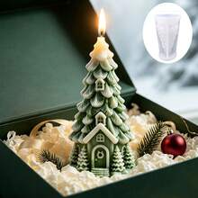 New Arrival, Silicone Mold Suitable For Christmas Tree Candles And DIY Handmade Crafts, Featuring 3D Santa Claus House Design - Multi-Functional Mold, Can Be Used For Resin, Soap Making, Plaster Crafts, Easy To Demold, Suitable For Aromatherapy Candles, Epoxy Resin Products. - A - View 5