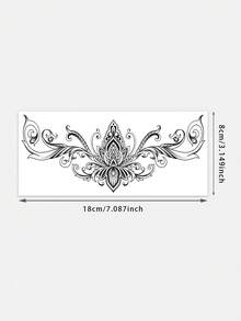 1pc Temperature‑Sensitive Color‑Changing Mandala Lotus Scroll Pattern Temporary Tattoo Sticker, Realistic Fake Tattoo Design, Suitable For Daily Wear, Bachelorette Party Favors, Music Festivals, Games, Graduation Gifts, Lasts 3‑5 Days - Multicolor - View 2