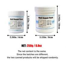 250g 白色牆面修補填縫劑，快速乾燥不龜裂，易於打磨，適用於小孔、裂縫、釘孔與剝落油漆，室內乾壁、石膏牆與天花板修補填料 (8.8 Oz) - 補牆 - 查看 14
