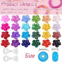 1200pcs Manik-Manik Rondelle 24 Warna untuk Pembuatan Perhiasan, 2 Kotak Manik-Manik Kaca Abacus Kristal 5x8mm untuk Gelang, Perlengkapan Pembuatan Gelang untuk Kerajinan DIY dan Hadiah - A - View 2