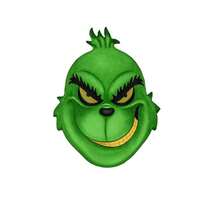 The Grinch The Christmas Green Fur Monster Mask Headgear, Christmas Thief Character Cosplay Funny Prop (Random Style Shipped) - Multiple Styles - View 2