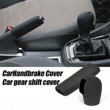 2pcs Black Silicone Car Gear Shift Knob Cover + Handbrake Silicone Cover Set, Fit For , Protect Gear Shift Lever And Handbrake, No Installation Required, Car Interior Upgrade, Fashion Design Car Accessory, Car Decor, Car Interior Accessory - Black - View 2
