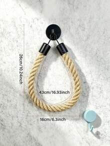 Jute Rope Toilet Paper Holder Bathroom Towel Rack Wall Mounted Design No Drilling Required Can Hang Face Towels And Hand Towels Handmade Roll Paper Storage Rack Suitable For Home, Commercial Office, Kitchen, Bathroom Decor Accessories Apartment Essentials - Multicolor - View 10
