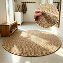 A Pineapple Ring Rug, Round Brown Imitation Sisal, Outdoor Rug, Home Decor, Room Decor, Living Room Rug, Kitchen Mat, Bedroom Rug, Bathroom Mat, Bedroom Decor, Bathroom Decor, Easy To Clean - Solid Color - View 1