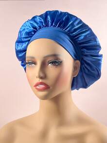 Satin Sleep Bonnet For Women, Soft Elastic Hair Bonnet For Sleeping, Large Size Night Hair Cap, Reusable Hair Protection Bonnet For Curly Long Hair, Home Nighttime Hair Care Accessory - Multicolor - View 12