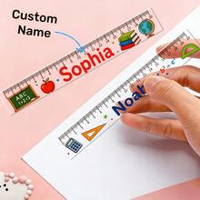 Personalized Custom Name Transparent Ruler, Can Be Engraved With Your Name/Text, Suitable For School, Office, Durable And Lightweight, Perfect Gift For Students, Teachers, Graduation, Birthday, Back To School Supplies - Multicolor - View 4