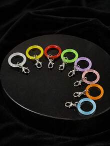 4/10pcs Silicone Umbrella Marker Rings With Lobster Clasp, Colorful Rubber O-Rings For Umbrella Handle Identification, Bag Charms And DIY Accessories, Random Mixed Colors - Silicone Decorative Ring With Lobster Clasp - View 10