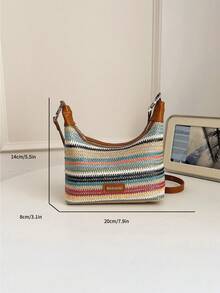 Elegant Women's Crossbody Bag, Large Capacity Fashionable Versatile Commute Casual Tote Bag, Premium Texture Lightweight Design - Black - View 5