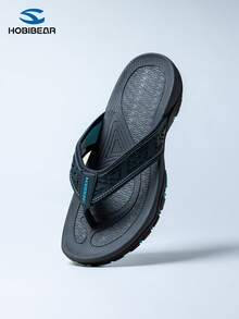 HOBIBEAR Men's Outdoor Flip Flops, Non-Slip Arch Support Thong Sandals, Breathable Hollow-Out Beach Shoes For Summer - Blue - View 7