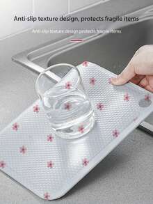 1 Roll Waterproof Non-Slip Plastic Shelf Liner, 1 Roll, Multi-Purpose Cabinet Drawer Mat, Suitable For Kitchen, Refrigerator, Dining Table - Cherry Blossom Pattern - Late Cherry Blossom - View 3