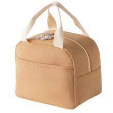 Solid Color Large Insulated Lunch Bag, Extra Large Capacity, Suitable For Office Workers And Students, Thickened Aluminum Foil Lining With Ice Pack, Reusable, Suitable For Camping And Travel - Multicolor - View 14