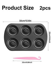 6-Cavity Non-Stick Donut Baking Pan, Carbon Steel Baking Tray Suitable For Donuts, Bagels, Cookies, Cakes, Easy Release Oven Mold, Perfect For Christmas, Thanksgiving, Birthday Party Baking, Reusable And Durable - Multicolor - View 12