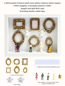 1 Set 6-Inch DIY Mini Museum Shadow Box, 3D Shadow Box Set With Gold Mini Photo Frame And Figurines, Personalized Memory Display, Unique Holiday, Anniversary, Graduation And Special Occasion Commemorative Decoration - Multicolor - View 12