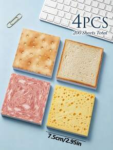 2 Books/100 Sheets Bread Sticky Notes, Toast Food Theme Self-Adhesive Notes, Cute Kawaii Sticky Notes, Removable Sticky Notes, Suitable For Planners, To-Do Lists, School And Office Supplies - one-size - View 11