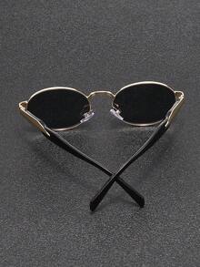 1 Pair Men's Fashion Minimalist Oval Frame Glasses, Perfect Blend Of Modern Style And Vintage Charm, Suitable For Vacation, Party, Daily Life, Fits All Face Shapes - Multicolor - View 3
