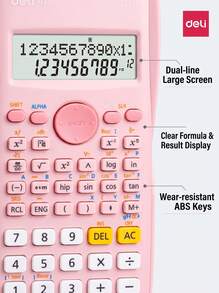 DELI La calculadora D82MS es adecuada para estudio y uso en la oficina, y ofrece un amplio conjunto de funciones de cálculo, teclas sensibles y duraderas, pantalla grande de dos líneas de larga duración y ahorro de energía, y un esquema de color azul claro. - azul claro - Ver 5