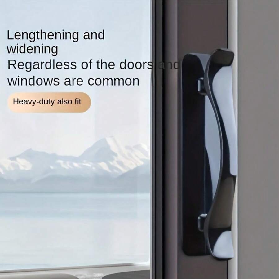 2pcs Drill-Free Window Cabinet Refrigerator Handles - Heavy Duty Adhesive Door Clips, Suitable For Glass Sliding Doors, Wardrobes, Freezers, Cabinets And Windows, Non-Damaging Installation - Multicolor - View 1