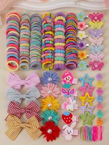 859pcs Candy Color Cartoon Sweet Girl Hair Accessories Set, Including ...