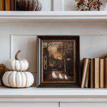 1pc Frameless Vintage Halloween Ghost Rustic Fall Wall Art Dorm Bedroom Apartment Decor Back To School Funky Posters Dorm Essentials - Ghost - View 3