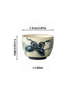 1pc/2pcs/4pcs Vintage Blue And White Butterfly Ceramic Tea Cup, Exquisite Hand-Painted Butterfly And Auspicious Cloud Espresso Cup, Home Tea Drinking Master Cup, Kung Fu Tea Set Single Cup, Gift, Combination Pack, Party/Guest Set - Multicolor - View 6