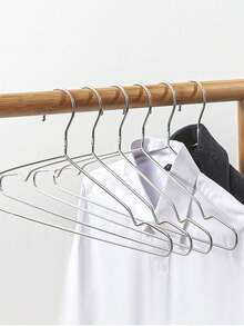 40pcs Stainless Steel Hangers, 42cm/16.5in Non-Slip Metal Hangers, Space-Saving Closet Storage, Rust-Resistant And Durable, Suitable For All Types Of Clothing, For Home, Dorm, Rental, Wardrobe, Back To School - Default - View 3