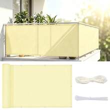 Opaque Privacy Fence, Waterproof Balcony Privacy Screen Protector - UV Resistant, Suitable For Apartment Railings, Outdoor Patios, Platforms, Porches (Beige) - Beige - View 10