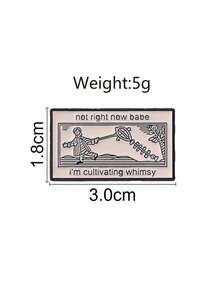 1pc Vintage Print Fishbone Kite Enamel Pin, Fun Text Quote Badge, Fashion Accessory For Clothing And Backpacks, Perfect Gift For Friends - Multicolor - View 3