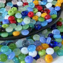 300pcs Random Color Mixing Glass Abacus Beads -Charm Wheel Beads Spacer Beads,Suitable For DIY Bracelet,Necklace And Jewelry Making - Wheel Beads - View 9