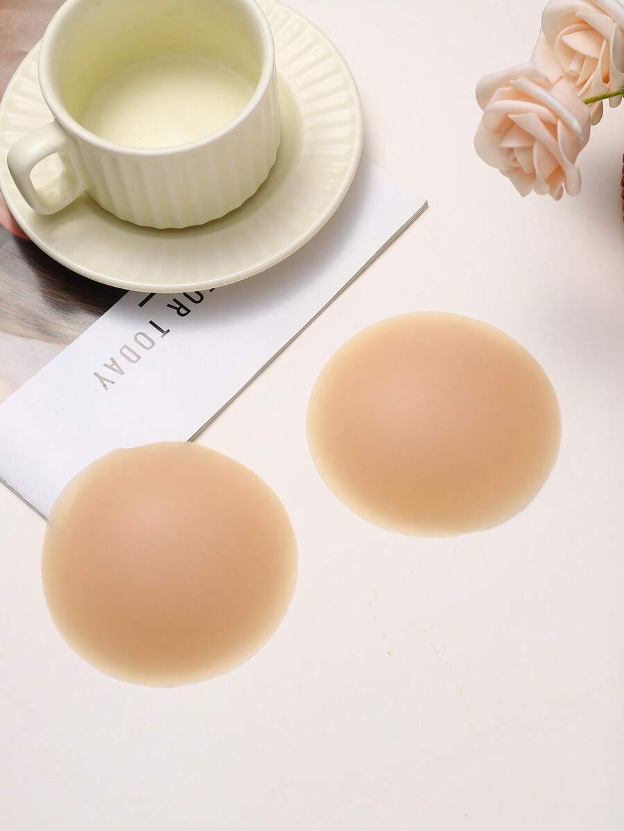 1/2/5 Pairs 8cm Solid Color Silicone Nipple Covers, Ultra-Thin Invisible Anti-Show, Suitable For Camisoles, Weddings, Sports And Daily Wear - Multicolor - View 1