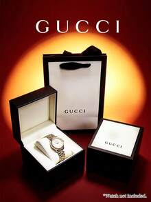 GUCCI Watch Gift Box With Gift Bag, Original Brand Watch Packaging Box, Empty Box Only - Black and White - View 6