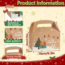 Creative Santa Claus & Reindeer Christmas Gift Box Design Packaging Box Christmas Decoration Christmas Party Gift Birthday Wedding Decor Christmas Gift Box Kraft Paper Box - Khaki - View 6
