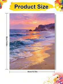 1pc Digital Oil Painting Set, Ocean Wave DIY Handmade Art, Home Wall Decor, Canvas Oil Painting Decoration, Holiday Gift, Includes Brushes And Paints - Sets - View 10