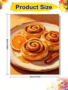 1pc Oil Painting By Numbers Kit, Cinnamon Roll DIY Art & Craft, Home Wall Decor, Canvas Oil Painting Decoration, Holiday Gift Includes Paintbrushes And Paints. - Sets - View 8
