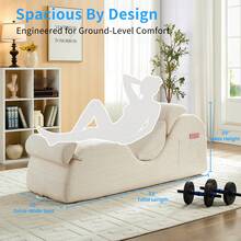 Modern Corduroy Adjustable Lounge Sofa, Washable Fabric Couch With Solid Wood Frame For Home Use - Beige - View 2