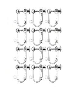 6/10/20pcs Klip Telinga Spiral Stainless Steel Aksesoris Anting dengan Bantalan Telinga Berputar, Cocok untuk Wanita Tanpa Tindik Telinga, Pembuatan Anting DIY - Klip telinga - View 12