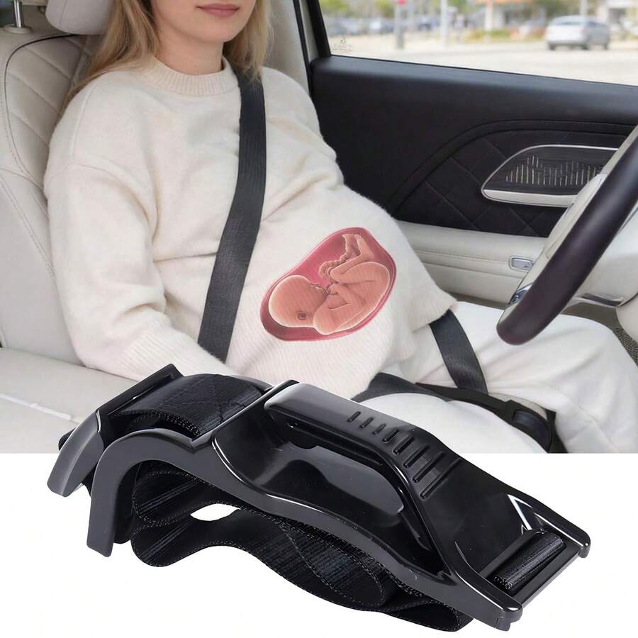 Anti-Choke Seat Belt, Car Abdominal Support Belt, Anti-Choke Belly Adjustable Belt, Seat Belt Extender, Extension Strap - Multicolor - View 1