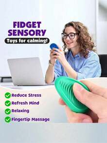 1 Pack Of 1/6/12/18-Piece Finger Sensory Stones: Soft Texture Hand Massage Tools For Teenagers - Hand Training Props, Random Styles And Colors - Multicolor - View 11