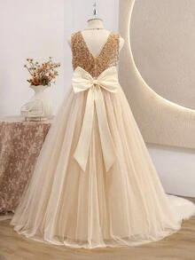 Tween Girls Extended Size Dresses - Champagne - View 1