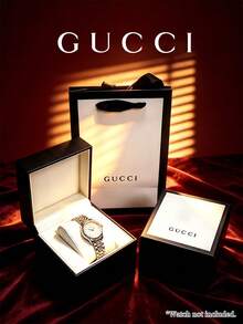 Hộp đựng đồng hồ rỗng Gucci kèm túi quà, bao bì quà tặng sang trọng, phù hợp để lưu trữ đồng hồ và làm quà tặng, chỉ có hộp - Đen và trắng - Xem 1