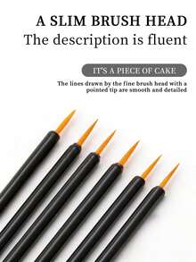 50pcs/Pack Disposable Nail Art Liner Brushes, Multi-Functional Fine Tip Color Filling Brushes, No-Wash Gel Nail Brushes, Disposable Nail Art Tools For Nail Salons, Suitable For Home DIY Nail Design Beginners - Black - View 4