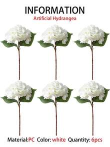18/9/1pc White Artificial Hydrangea, Suitable For Wedding, Bridal Bouquet, Home Room Decor, Autumn Styling, Halloween, Party, Bedroom, Bathroom, Tabletop Decoration, Outdoor Scene, Back To School Theme, Wall Decor And Office - Multicolor - View 12