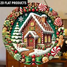 Classic Christmas Wooden Hanging Decor Blue Santa Claus Snowflake Flower Cave Pattern Wooden Home Hanging - A - View 9