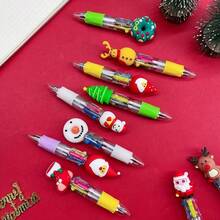 Random 5/10/20pcs Mini Christmas Pens, Assorted Cute Designs With Santa, Reindeer And Snowman, Lightweight Grip, Perfect For Office And Holiday Gifts, Party Favors, Classroom Prizes, As Christmas Gift Stocking Stuffers - Christmas Style Pen - View 4